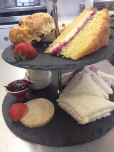 Afternoon tea in At Home Cafe in the Lake District town of Grange over Sands